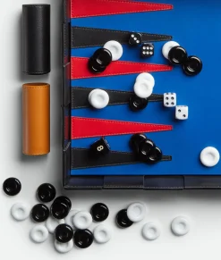 Bottega Veneta Leather Backgammon Black / Blue Sale