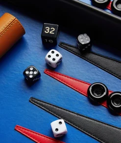 Bottega Veneta Leather Backgammon Black / Blue Sale