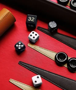 Bottega Veneta Leather Backgammon Fondant / Red stone Online