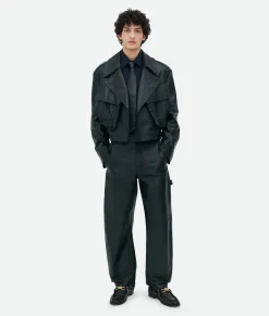 Bottega Veneta Leather Belted Blouson Shadow