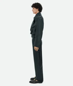 Bottega Veneta Leather Belted Blouson Shadow