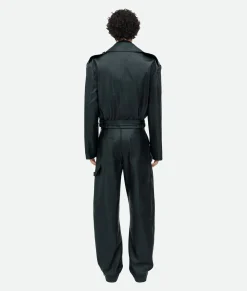 Bottega Veneta Leather Belted Blouson Shadow