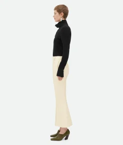 Bottega Veneta Leather Cropped Flared Trousers Soap Hot