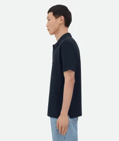 Bottega Veneta Light Cotton Piquet Polo Dark night New