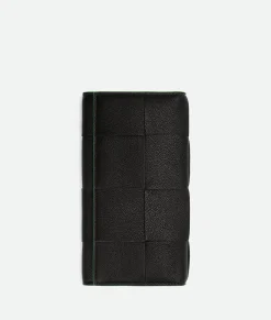 Bottega Veneta Long Cassette Wallet Black / Parakeet Discount