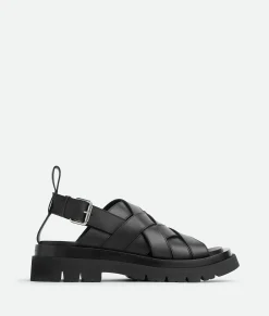 Bottega Veneta Lug Strap Sandal Black Sale