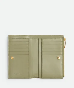 Bottega Veneta Medium Cassette Bi-Fold Zip Wallet Travertine Clearance