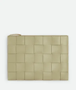 Bottega Veneta Medium Cassette Flat Pouch Travertine Online