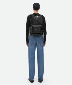 Bottega Veneta Medium Intrecciato Backpack Black Sale