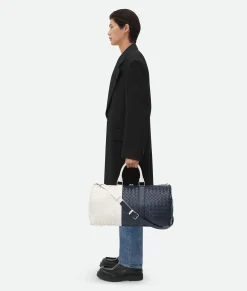 Bottega Veneta Medium Intrecciato Duffle Space / White Discount