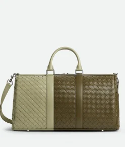 Bottega Veneta Medium Intrecciato Duffle Mud / Travertine New