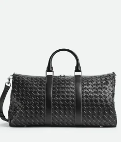 Bottega Veneta Medium Intrecciato Duffle Black / Natural Clearance