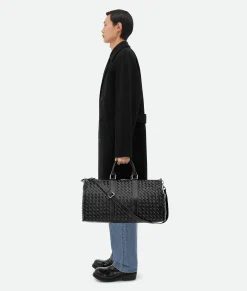 Bottega Veneta Medium Intrecciato Duffle Black / Natural Clearance