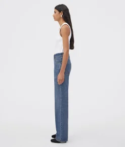 Bottega Veneta Medium Washed High Rise Straight Denim Original medium wash indigo