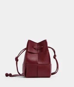 Bottega Veneta Mini Cassette Bucket Bag Bordeaux New
