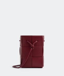 Bottega Veneta Mini Cassette Bucket Bag Bordeaux New