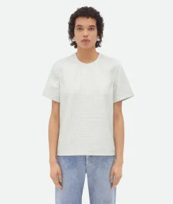Bottega Veneta Mini Intrecciato Leather T-Shirt Optic white Online