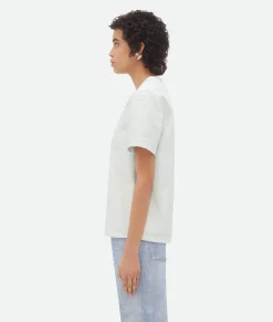 Bottega Veneta Mini Intrecciato Leather T-Shirt Optic white Online