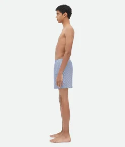 Bottega Veneta Nylon Swim Shorts Blue / White Discount