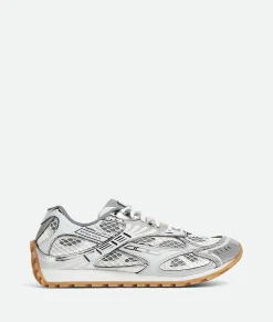 Bottega Veneta Orbit Sneaker Silver / White / Optic white rubber New
