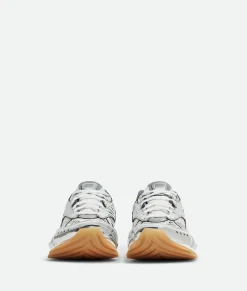 Bottega Veneta Orbit Sneaker Silver / White / Optic white rubber New