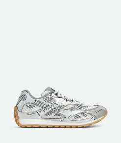 Bottega Veneta Orbit Sneaker Silver / White / Optic white rubber Best