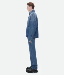 Bottega Veneta Padded Denim Jacket Mid blue Best
