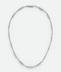 Bottega Veneta Pen Chain Necklace Silver Discount