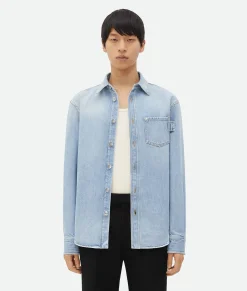 Bottega Veneta Relaxed Fit Light-Bleached Denim Shirt Light bleach
