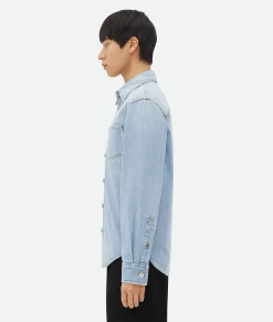 Bottega Veneta Relaxed Fit Light-Bleached Denim Shirt Light bleach