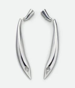 Bottega Veneta Sardine Earrings Silver Discount