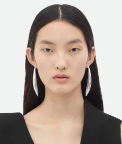 Bottega Veneta Sardine Earrings Silver Discount