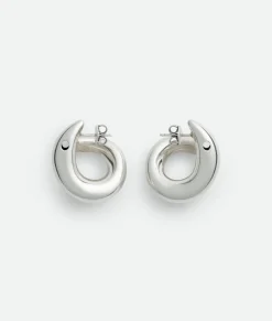 Bottega Veneta Sardine Earrings Silver New