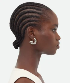 Bottega Veneta Sardine Earrings Silver New