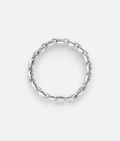 Bottega Veneta Shape Chain Bracelet Silver