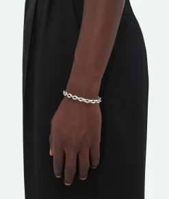 Bottega Veneta Shape Chain Bracelet Silver