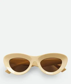 Bottega Veneta Sharp Cat Eye Sunglasses Yellow/brown Outlet