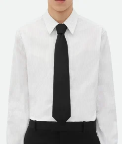 Bottega Veneta Silk Twill Tie Black