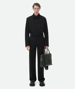 Bottega Veneta Slim Intrecciato Briefcase Dark green Online