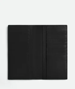 Bottega Veneta Slim Intrecciato Long Wallet Nero Clearance
