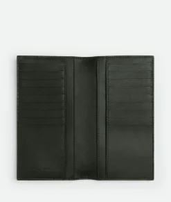 Bottega Veneta Slim Intrecciato Long Wallet Dark green Online