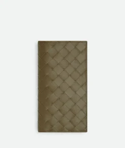 Bottega Veneta Slim Intrecciato Long Wallet Mud Hot