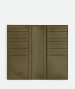 Bottega Veneta Slim Intrecciato Long Wallet Mud Hot