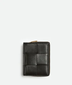 Bottega Veneta Small Cassette Bi-Fold Zip Wallet Black Online
