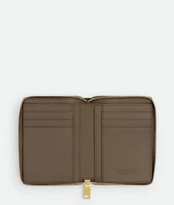 Bottega Veneta Small Cassette Compact Zip Around Wallet Taupe grey Best
