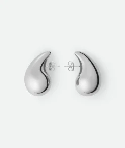 Bottega Veneta Small Drop Earrings Silver New