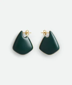 Bottega Veneta Small Fin Earrings Dark green Outlet
