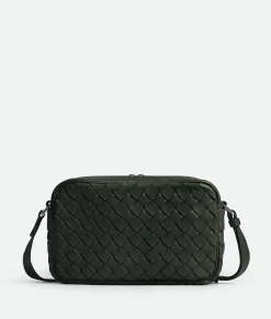 Bottega Veneta Small Intrecciato Camera Bag Dark green New