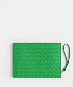Bottega Veneta Small Intrecciato Document Case Parakeet Discount
