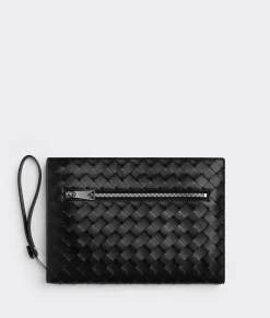 Bottega Veneta Small Intrecciato Document Case With Wristlet Nero Discount